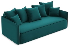 Divano turchese allungabile/con contenitore con rivestimento in velluto 225 cm Hula – Makamii