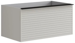 Mobile da bagno sotto lavabo Pixel stripes grigio laccato opaco L 80 x H 40 x P 45.5 cm 2 cassetti, lavabo non incluso