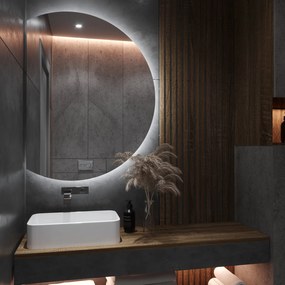 Specchio a mezzaluna con luce LED E6