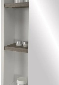 Mobile bagno sospeso salvaspazio 55 cm bianco e grigio cemento con specchio Strada