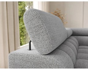 Divano angolare grigio allungabile (con penisola a sinistra/a U) con rivestimento in bouclé Feraria – ELTAP