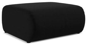 Poggiapiedi nero con rivestimento in velluto Ekahi – Makamii