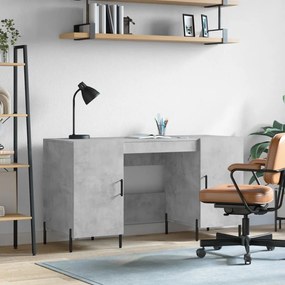 Scrivania Grigio Cemento 140x50x75 Cm İn Legno Multistrato /