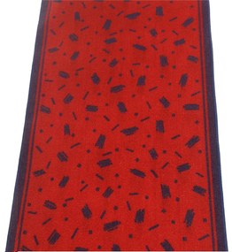 Tappeto guida rosso con disegni blu cm 71,5