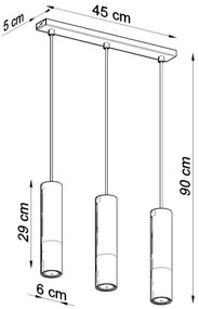 Sollux SL.0948 - Lampadario a sospensione con filo LOOPEZ 3xGU10/10W/230V nero/rame