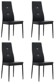 Sedie Da Pranzo 4 Pz Nere İn Similpelle /