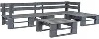 Set Divani da Giardino con Pallet 4 pz in Legno Grigio cod mxl 49887