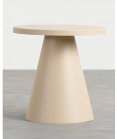 Tavolino Ausiliario Rotondo in Metallo (Ø45,7 cm) Remor Beige - The Masie
