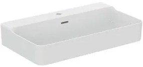 Ideal standard conca lavabo rettangolare da appoggio 80x45 cm con foro e troppopieno in ceramica bianco