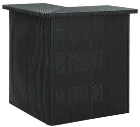 Tavolo da bar ad angolo nero 100x50x105 cm in polyrattan