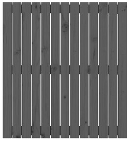 Testiera da parete grigia 82,5x3x90cm in legno massello di pino
