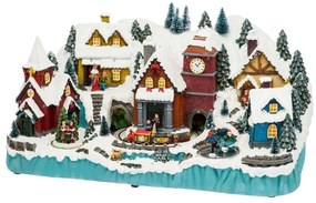 Villaggio di Natale Innevato H 28 cm