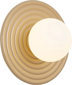 Lampada da parete retrò tortora con sfera opale rotonda 20cm IP44 - Lila