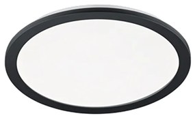 Plafoniera rotonda nera 40 cm con LED dimmerabile a 3 livelli IP44 - Lope