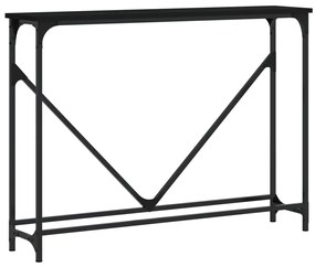 Tavolino consolle nero 102x22,5x75 cm in legno multistrato