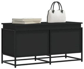 Contenitore Con Coperchio Nero 100x40x51,5 Cm İn Truciolato /