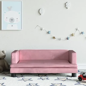 Divano per bambini rosa 80x45x30 cm in velluto