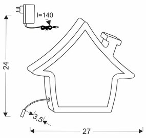 Lampada per bambini rosa House - Candellux Lighting