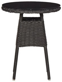 Set bistrot da giardino 3 pz con cuscini in polyrattan nero