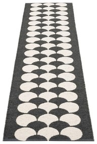 Passatoia da interno/esterno nera/color crema 70x250 cm Poppy Black Vanilla – Pappelina