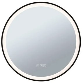 Mirra LED Illuminated Mirror IP44 Dim. Round Ø59 Nero/Mirror - Paulmann