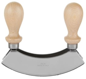 Mezzaluna doppia lama acciaio pomelli legno