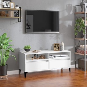 Mobile Porta Tv Bianco 100x34,5x44,5 Cm İn Legno Multistrato /