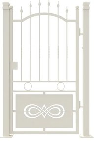 Cancello manuale con serratura elettrica Lavaredo in ferro, apertura a destra, L 104.5, H 180-195 cm, di colore bianco
