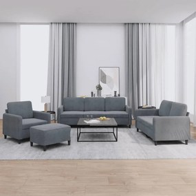 Set Di Divani 4 Pz Grigio Scuro İn Velluto /