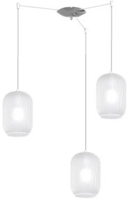 Sospensione cromo 3 luci spostabile vetri bianco fog 1181cr-s3 s-bf