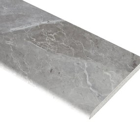 Piastrella battiscopa in porcellana grigio lucido L 60 x H 10 cm x Sp 9 mm