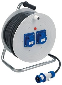 Avvolgicavo 25m cavo H07RN-F 3G2.5 mm² 2 prese, presa CEE 2P+T, spina CEE 2P+T per il cantiere