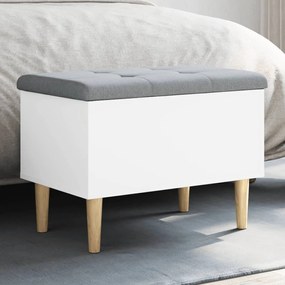 Panca portaoggetti bianca 62x42x46 cm in legno multistrato