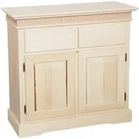 Credenza 2 porte 2 cassetti legno massello grezzo 90x38x85 - Mobili 2G