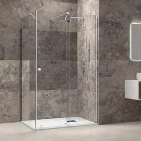 Kamalu - Box doccia 150x120 senza telaio scorrrevole 120 fisso 150 cm | KNM4000W-C