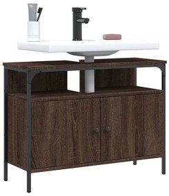 Mobile Lavabo Bagno Rovere Marrone 80x30x60cm Legno Multistrato /
