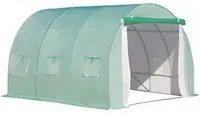 EasyComfort Serra a Tunnel 3x3x2m con Porta e 6 Finestre, Doppia Copertura in PE e Struttura in Acciaio