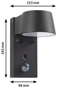 Paulmann 94714 - LED/6W IP44 Applique da esterno con sensore CAPERA 230V