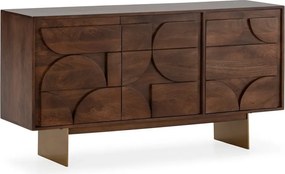 Cassettiera marrone in mango massiccio 145x76x40 cm Trisha – MOME