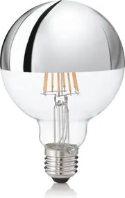 Lampadina attacco e27 in vetro globo cromo 8 w 930 lm 3000 k d095