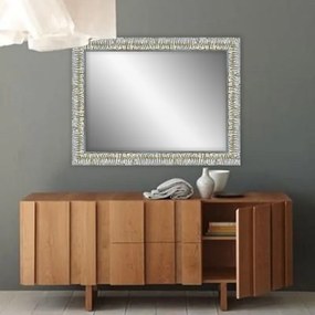 Specchio Camelia rettangolare in legno argento 70 x 50 cm