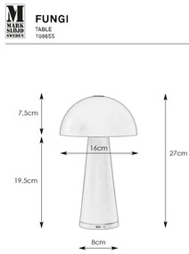 Markslöjd 108655 - Lampada LED dimmerabile ricaricabile FUNGI LED/1,5W/5V IP44 nero
