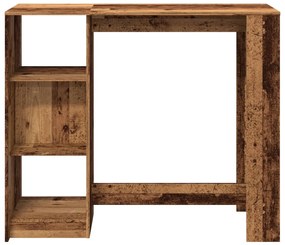 Tavolo bar con ripiano legno antico 124x46x103,5 cm multistrato