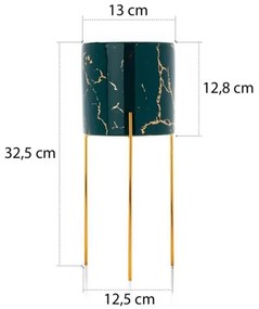 Portafiori NILA 32,5x13 cm verde/oro