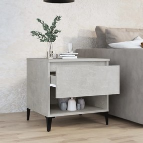 Tavolino grigio cemento 50x46x50 cm in legno multistrato