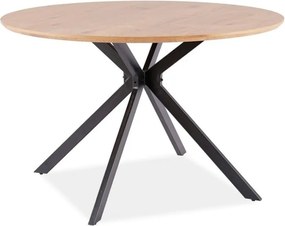 Tavolo rotondo Aster in rovere/nero - ø120/h76 cm