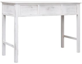 Tavolo consolle bianco anticato 110x45x76 cm in legno
