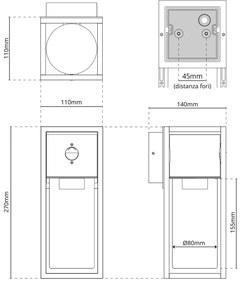 Applique Corten E27 con Sensore di Movimento IP54 - Serie VIMO