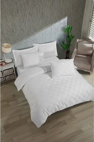Biancheria da letto bianca in tessuto damascato per letto matrimoniale 200x200 cm Kareli – Mijolnir