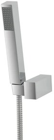 Doccetta quadrata monogetto in ABS cromato